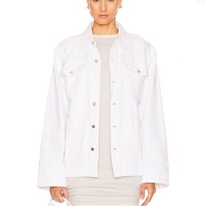 Jessie Body Drill Shirt Jacket in White